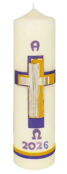 Ostertischkerze 270/70 mm, Dek. 3402